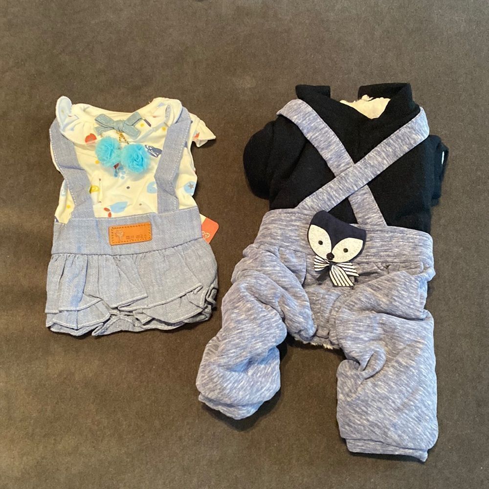 Dog Coat Suit Dress Bundle - Summer Dress & Winter Suit Size S NWT